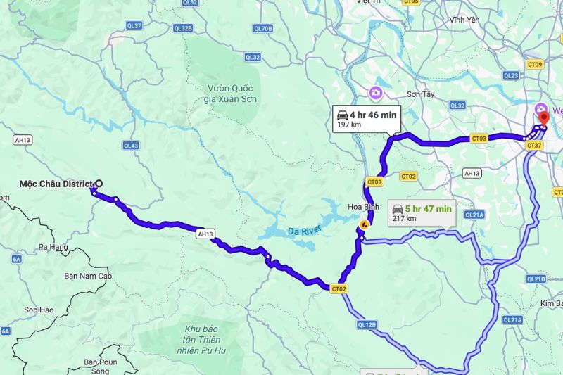 Mộc Châu cách Hà Nội bao xa? Đi bao lâu? Hướng dẫn chi tiết